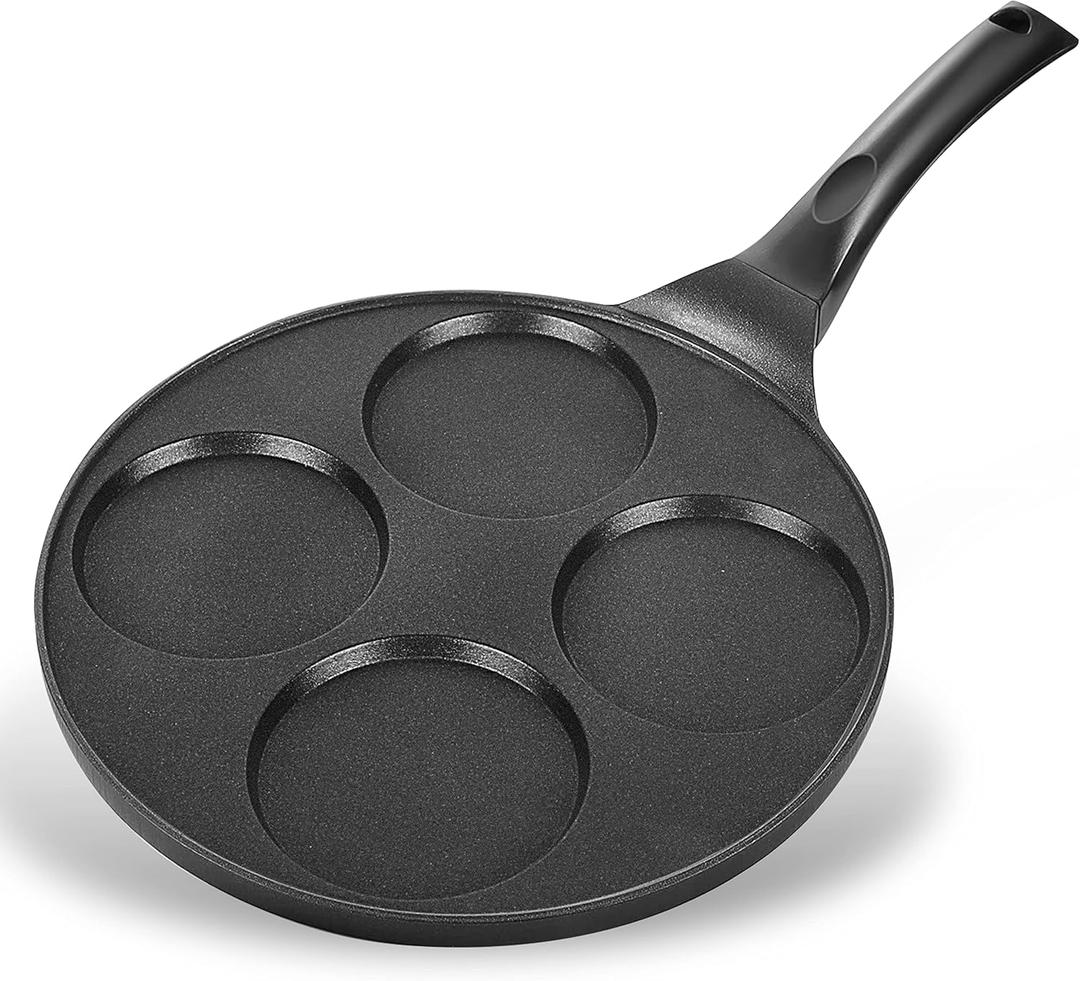 Pancake Pan 4 Cups Pancake Maker Nonstick Pancake Griddle With 100% PFOA Free Coating 10.5 Inch Mini Pancake Pan