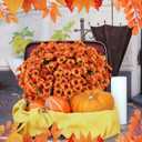 8 Bundles Artificial Orange Faux Flowers for Outdoor Planters Bulk Fake Mums Plastic Fall Daisy Floral for Home Decor Garden Outdoors Porch Pots Window Box Wedding Decorations (Orange)