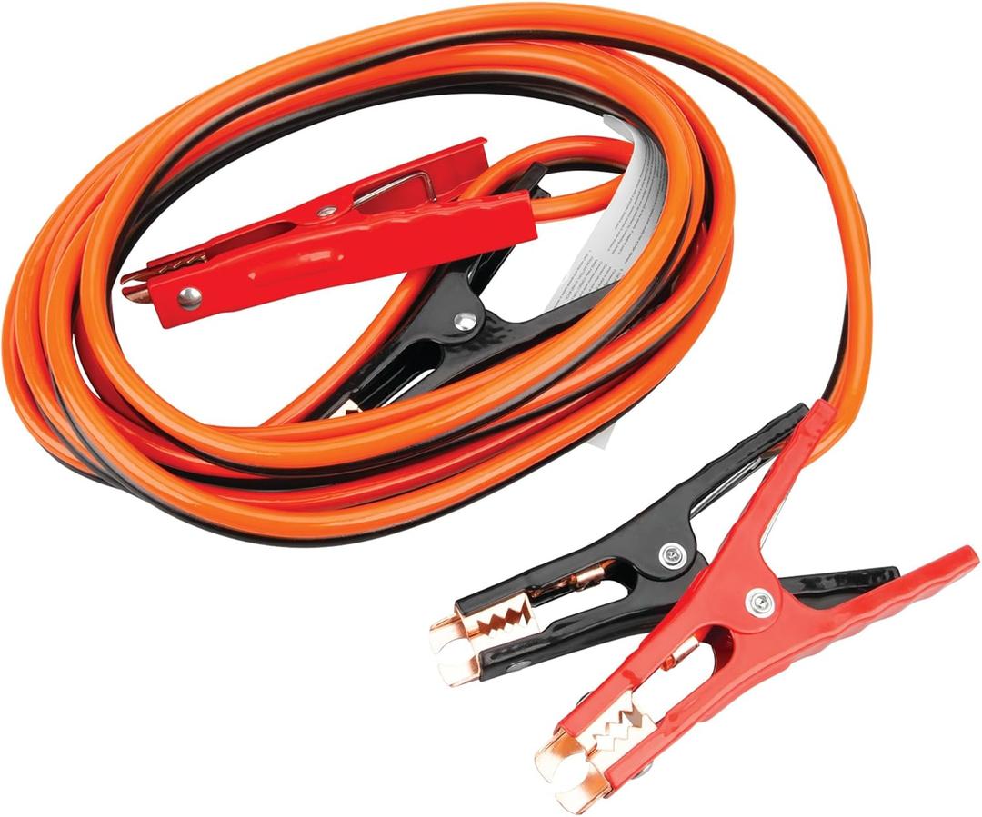 Performance Tool W1668 6GA 16 ft. Battery Jumper Cables - Rubber-Coated 100% Copper Cables, Color-Coded Alligator Jaws, Heavy Duty