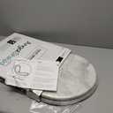 Angol Shiold Elongated Marble Toilet Seat with Zinc Alloy Hinges, Easy to Install and Clean, Anti-pinch (Gray) (Elongated-18.5)