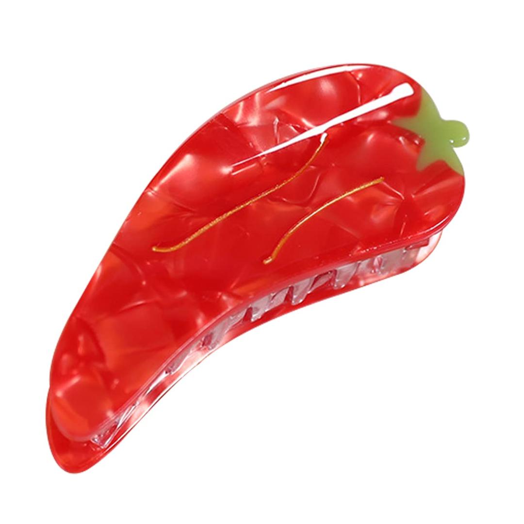 Red Pepper Hair Clips,Cellulose Acetate Hair Clips,Small Claw Clips for Girl,Hair Accessories
