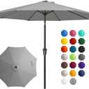 JEAREY 10FT Outdoor Patio Umbrella Outdoor Table Umbrella with Push Button Tilt and Crank, Market Umbrella 8 Sturdy Ribs UV Protection Waterproof for Pool, Garden (Light Gray)