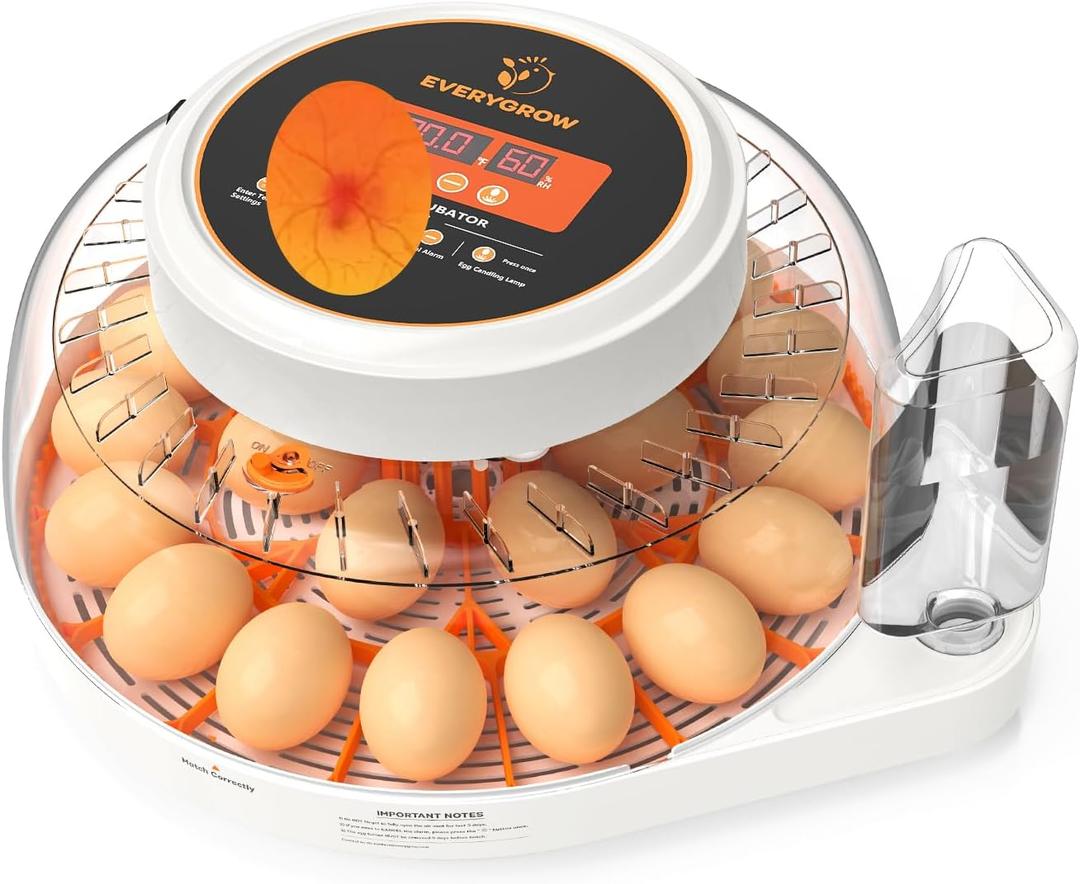 Incubators for Hatching Eggs, 22 Eggs Smart Incubator with Automatic Egg Turning and Humidity Control, Automatic Water Adding for Hatching Chicken, Duck, Quail Goose [2024 Upgrade] (White)
