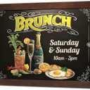 4 THOUGHT Solid Pine Wood Framed Magnetic Chalkboard for Wall, 36"x24" Heavy Duty Rustic Blackboard Sign for Kitchen, Office, Home & Cafe - Indoor/Outdoor Use, Brown