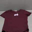 MANGOPOP Sweetheart V Neck Bodysuits for Women Long Short Sleeve Body Suits Tops Shirt, L