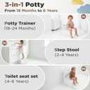 3-in-1 Toddler Potty Training Toilet with Flushing Sound, Wipes Storage & Toilet Paper Holder, Realistic Potty Chair with Detachable Seat and Easy-Clean Design for Boys & Girls Ages 18+ Months (Brown)