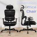 AreShark Ergonomic Office Chair - High Back Breathable Mesh Desk Chair with Lumbar Support & Adjustable Headrest - Rolling Swivel Reclining Comfy Computer Gaming Chair with 2D Armrests for Home Office, 50 inches x 24 inches x 25.98 inches