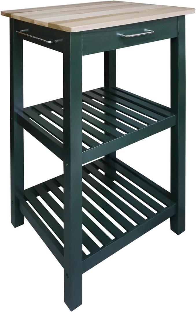 Casual Home Sunrise (Small) with Solid Harvest Hardwood Top Kitchen Island, 22.75" W, Natural/Hunter Green Casual Home Sunrise (Small) with Solid Harvest Hardwood Top Kitchen Island, 22.75" W, Natural/Hunter Green