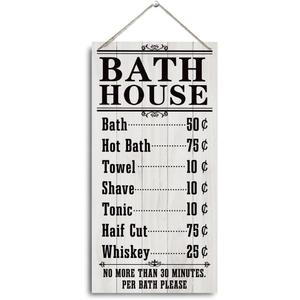 Bathroom House Decor, Home Decor, Funny Bathroom Wall Art, Wash Room Quote, Rustic Wall Decorate, Farmhouse Decoration, Rustic Farmhouse Decoration, 11.8 * 5.9 Inch, Housewarming Gift