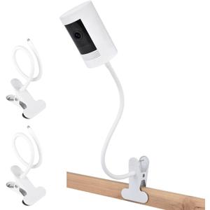 2Pack Clamp Mount for Stick Up Cam & Outdoor Cam Plus, Flexible Gooseneck Mounting Bracket to Attach Your Camera Anywhere with No Tools - White