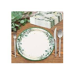 150 Pcs Sunflower Party Supplies, 50 Pcs Sunflower Paper Plates 11 Inch and 100 Pcs Paper Napkins 11 Inches Disposable Plates for Spring Summer Tea Party