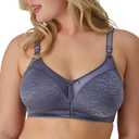 Bali Women's Double Support Wireless, Lace Bra with Stay-in-Place Straps, Full-Coverage (34B, Private Jet)