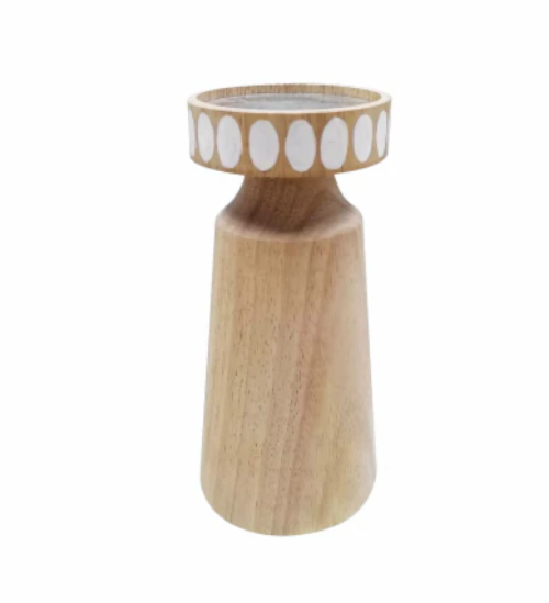HD 8 in Wood candle holder
