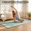 Large Yoga Mat Non-Slip, Ultra Durable, Wide Workout Mat, Wide Exercise Mats for Home Workouts, Yoga, Pilates, Stretching (Barefoot Exercise) - Green
