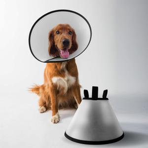 Pets' Products Adjustable Dog Cone (Size Medium) Plastic E-Collar Protective Collar for After Surgery Anti-Bite Lick Wound Healing Safety Practical Pet Cone Recovery Collar