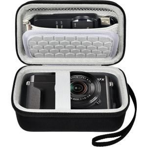 Comecase Hard Shell Digital Camera Case for Canon PowerShot G7X Mark III/II/ SX740/ for Sony Cybershot/for Ricoh GR III/for Kodak Pixpro, Deep Vlogging Camera Bag for Battery Charger, Black