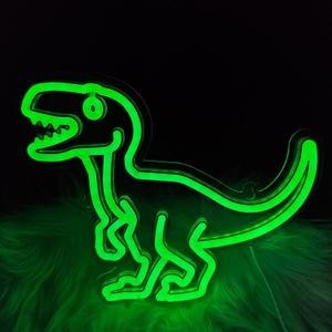 Dinosaur Neon Sign for Wall Decor,Adjustable Brightness Dinosaur Led Lights Sign,USB Powered Monster Neon Light for Home Kids Bedroom Game Room Birthday Various Party(Green)