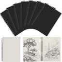 6 Pcs 8.5"x11" Spiral Sketch Pad A4 Large Hardbound Art Sketchbook 200 Pages Blank Sketch Book Drawing Hardcover Notebook Blank Drawing Paper for Painting Writing Sketching Adult Teen