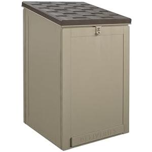 Cosco BoxGuard Outdoor Storage Box, Large Lockable Package Drop Box, 6.3 Cubic Feet, Weather-Resistant Design, Gray/Brown