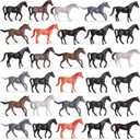 Skylety 40 Pcs Plastic Small Toy Horse Figurines Bulk Mini Horse Figurines Party Favor Decorations Realistic Model Toy for Girls Boys