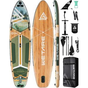 WETARE 11'6'x35' Inflatable Paddle Board, 450lbs Extra Wide Stand Up Sup Board for Adults, Blow Up Paddleboard Kayak Non-Slip Stable Deck Boat for Yoga Fishing Surf