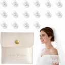 Kehimeho 16 Pairs of DoubleSided Pearl Veil Weights Invisible for Keeping Long Veils in Place, Premium Wedding Accessories for Outdoor Weddings