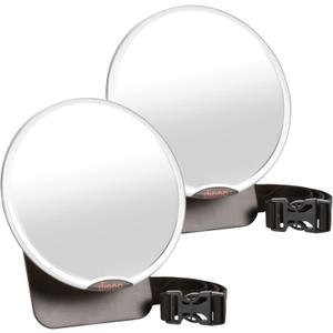 Diono Easy View Pack of 2 Baby Car Mirrors, Safety Car Seat Mirror for Rear Facing Infant, Fully Adjustable with 360 Rotation, Wide Crystal Clear View, Shatterproof, Crash Tested, 2 Count