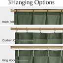 NICETOWN Forest Green Pinch Pleated Linen Kitchen Curtains 24 Inches Long, 2 Panels Set French Rustic Light Filtering Short Curtains for Cafe Bar Living Room Bedroom Window, 40" W x 24" L