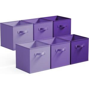 GRANNY SAYS 11 Inch Cube Storage Bins, 6 Pack Cube Storage Organizer with Handles, Storage Cubes for Shelves, Closet, Shelf Oganizer Bins, Purple Gradient