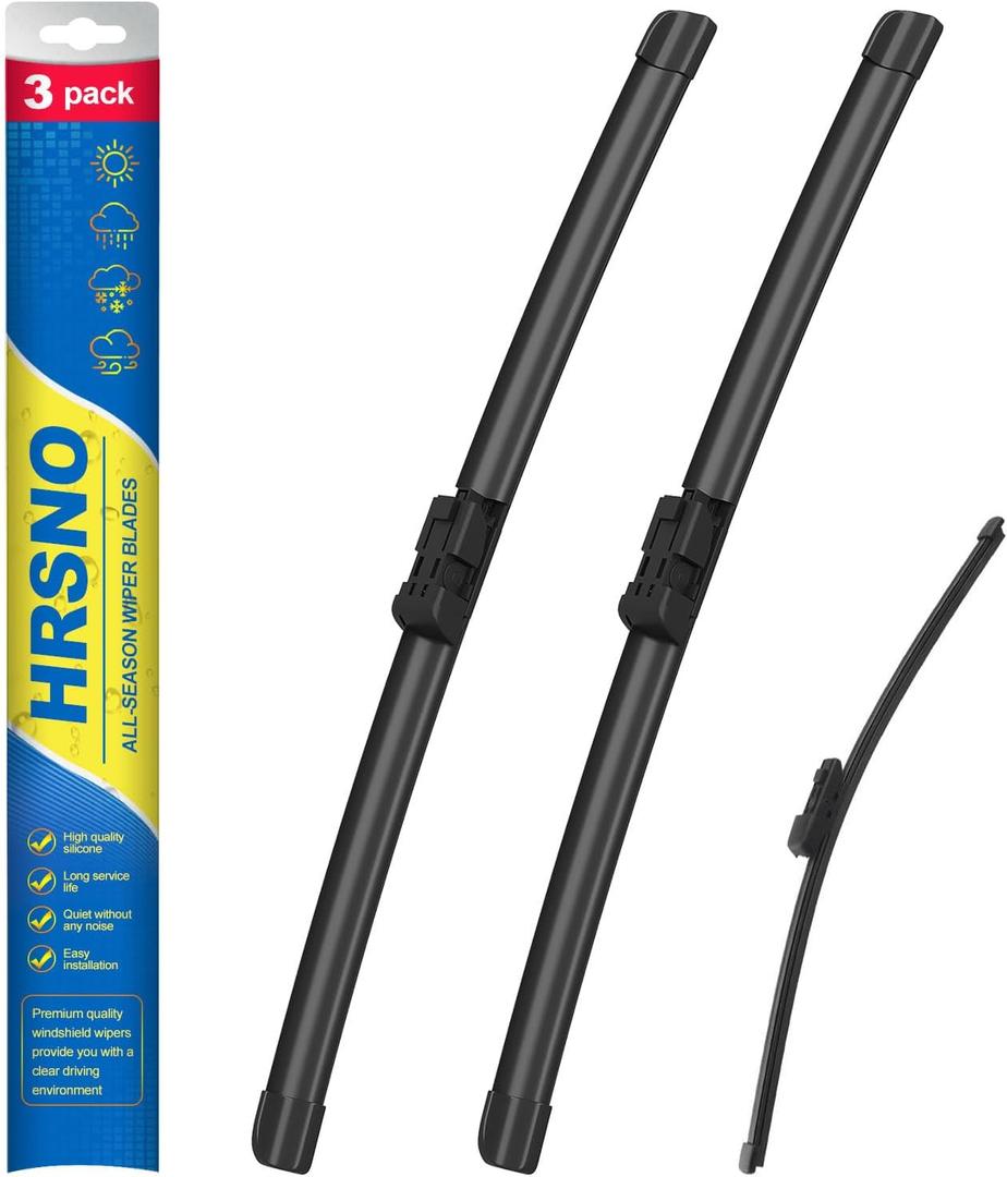 HRSNO 26"+18" Windshield Wipers With 11" Rear Wiper Blade Sets Automotive Replacement for 2015-2022 VW Golf R/2015-2021 VW Golf Wiper Blades For My Car (Pack of 3)