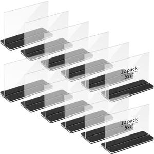 12 Pack Acrylic Sign Stand Trade Show Booth Sign Display Stand, T Shape Clear Black Base Double Sided Menu Display Stand Desk Display Stand for Restaurant, Office, Home, Shop(Horizontal,7 x 5 Inch) 12 Pack Acrylic Sign Stand Trade Show Booth Sign Display Stand, T Shape Clear Black Base Double Sided Menu Display Stand Desk Display Stand for Restaurant, Office, Home, Shop(Horizontal,7 x 5 Inch)