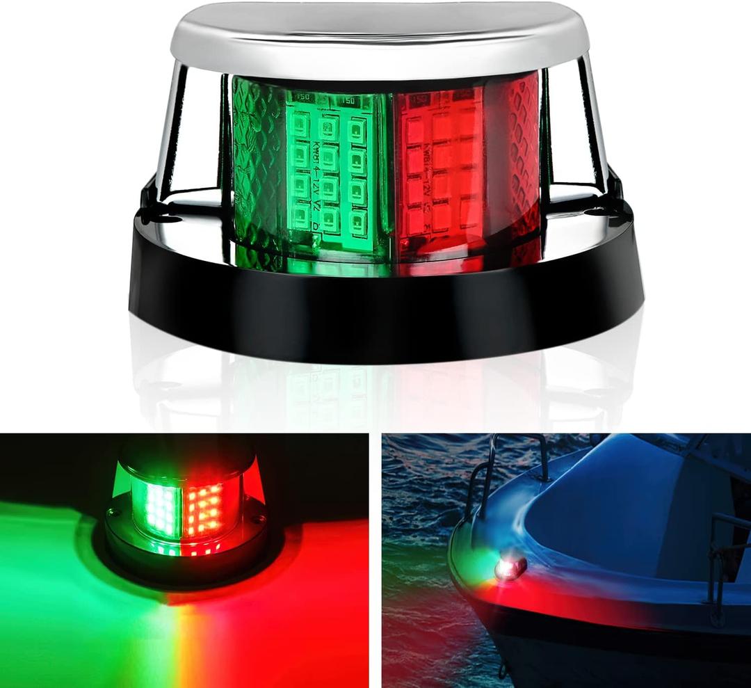 Nilight Marine Boat Navigation Light 24LED Red Green LED Port Starboard Signals Bow Lights 12V Waterproof for Skeeter Yacht Pontoon Speedboat Sailboats Fishing Boats