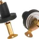Boat Plug 1/2Inch Brass Boat Drain Plug Snap Handle Plug Deck Plug for Boat Marine (1/2inch-2)