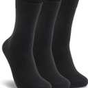 LIXIA Womens Thin Merino Wool Crew Socks Warm Breathable Winter Boot Liners Cozy Thermal Casual for Dress Trousers (3 Pairs - Black)