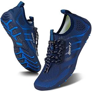 WateLves Water Shoes Mens Womens Barefoot Beach Swim Shoes Quick-Dry Aqua Socks Pool Shoes for Surf Yoga Water Aerobics, Size 43, Royal Blue