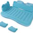 Inflatable Car Mattress Bed, SUV Air Mattress with Electric Air Pump, 2 Inflatable Pillows, Suitable for Home,Outdoor,Camping and Travelling Car Sleeping Pad (Sky Blue)