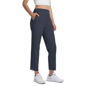 M MAELREG Womens Track Pants 7/8 Ankle Elastic Waist Drawstring Lounge Workout Petite Dress Golf Pants for Women Navy S