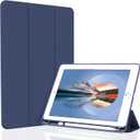 Case for iPad 10.2 2021/2020/2019, Smart Lightweight Trifold Stand Cover, Auto Sleep/Wake Soft TPU Pencil Holder Case for iPad 10.2 inch 9th/8th/7th Generation - Navy Blue