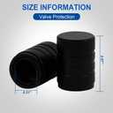 6 x Black Anodized Aluminum Tire Valve Stem Caps with Plastic Inner Sleeve, Corrosion Resistant. Universal Valve Caps for Cars, Trucks, Motorcycles, Pack of 5