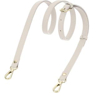 uxcell Genuine Leather Purse Strap, 41.7"51.2" Adjustable Crossbody Replacement Straps 0.6" Width for Women Handbags Shoulder Bag (Cream White, Silver Buckle)
