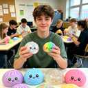 Colorful Dumpling Squishies New Mystery Rainbow Squishies Dumpling with Box Stress Relief Balls Sensory Toys Desk Squeeze Toys Gift