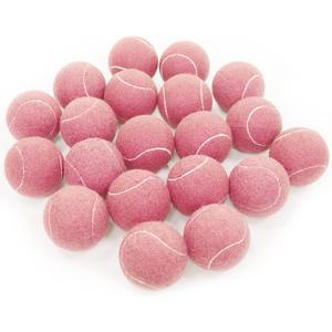 URBEST Advanced Tennis Ball 20 Packs, Training Tennis Balls Practice Balls for Novice Player, Pet Dog Playing Balls with Mesh Carry Bag for Beginner Training Ball (Light Pink)