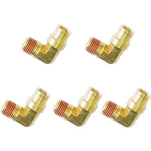 Push-to-Connect Pneumatic Fittings Set - 3/8" Tube OD x 1/8" NPT Male DOT Air Brake Line Fittings, 5pcs Brass Air Hose Quick Connect Fitting