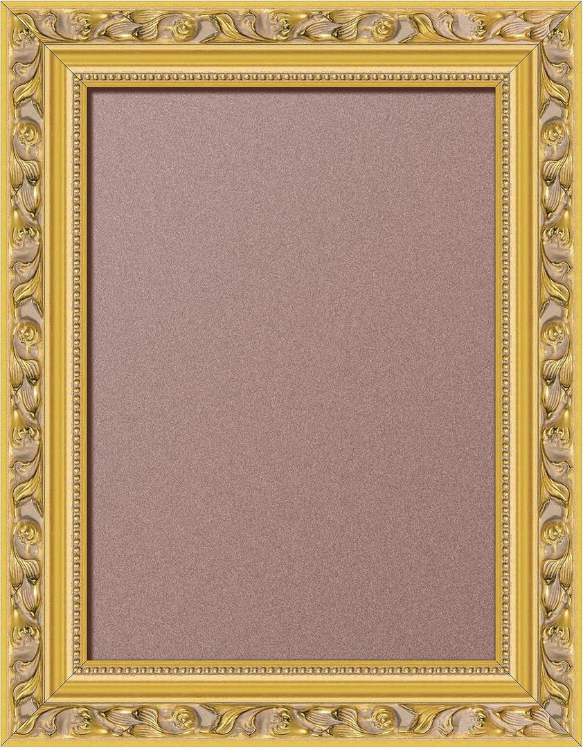 ArtXO Wood Vintage A4 Picture Frames for Home Wall Photo: Ornate Classic Gold Photo Frame, 8.25 by 11.75 Gallery Wall Frame for Canvas, Poster, Diploma, Family Friends Photo Display