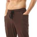 Hoerev Mens Cotton Running Athletic Sports Fashion Walking Running Yoga Breathable Pants Trousers (Brown, XL)