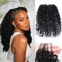 Miracle Knots Human Hair Pre-Separated Feather Crochet Hair Extensions, Afro Kinky Curly Crochet Hair for Black Women Natural Color 18 Inch 60g