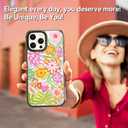 Magnetic for iPhone 13 Pro Max Magsafe Case Cute Aesthetic - Durable Shockproof 6.6 ft Drop Impact Phone Case Cover with Funny Fashion Passion Flower 6.7" Black