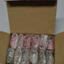 Chengu 12 Pcs Valentine Heart Ornaments Heart Shaped Hanging Decorations Glass Crystal Pink White Decor for Valentine Gift Holiday Anniversary Wedding