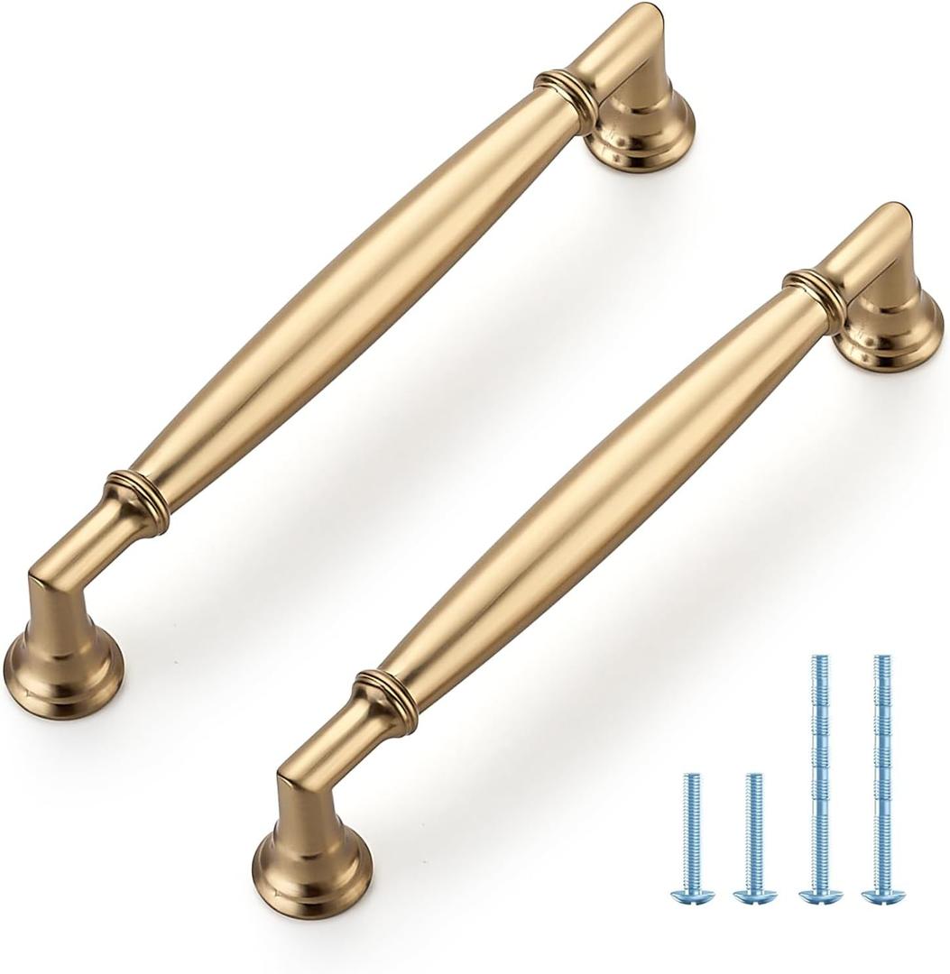 HOME EDIT 10 Pack 5 Inch Champagne Bronze Cabinet Handles Solid Zinc Alloy Pulls for Kitchen, Dresser, Closet & Bathroom Cabinets Hardware