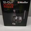Mueller 12-Cup Drip Coffee Maker - Borosilicate Carafe, Auto-Off, Reusable Filter, Anti-Drip, Keep-Warm Function, Clear Water Level Window Coffee Machine, Kitchen Essentials & Accessories (Black)